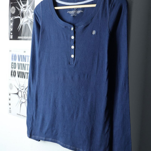 W(M) 타미힐피거 긴팔티셔츠 헨리넥 네이비