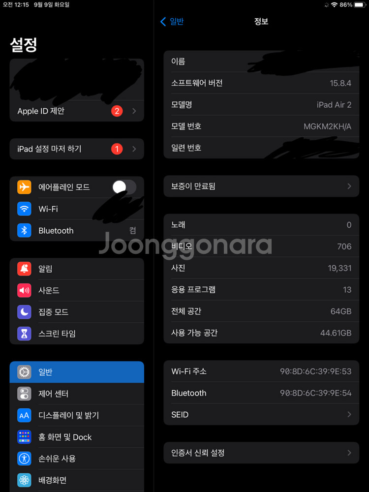아이패드 iPad Air 2 64GB--2