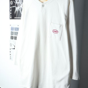 (L) 커버낫 긴팔티셔츠 부 화이트 헨리넥