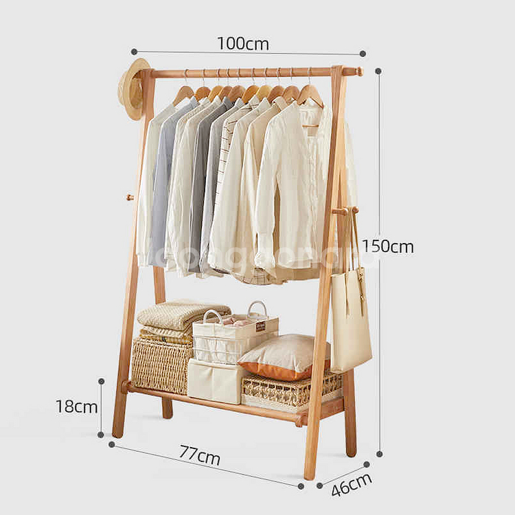 원목 옷걸이 행거 100cm--1