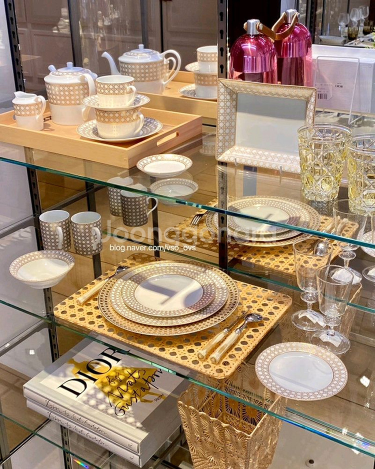 Dior 까나쥬 투명 크리스탈워터 글라스 4P--1