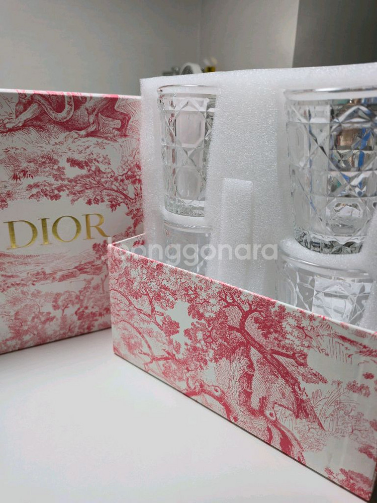 Dior 까나쥬 투명 크리스탈워터 글라스 4P--3