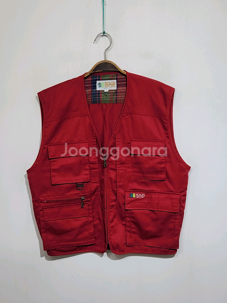 (100) 코오롱스포츠 등산조끼 멀티포켓 노카라 베스트--0