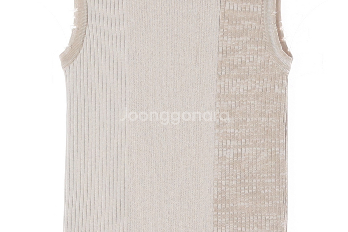 [S]마뗑킴 베이지 빈티지 데미지 니트 조끼 베스트--2