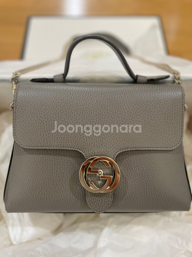 GUCCI 구찌 인터로킹 탑 핸들 숄더백 (정품)--0