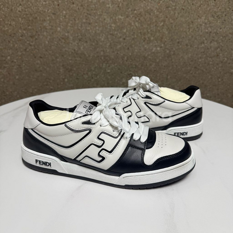 [10사이즈]펜디 FF 로고 레더 매치 스니커즈--2