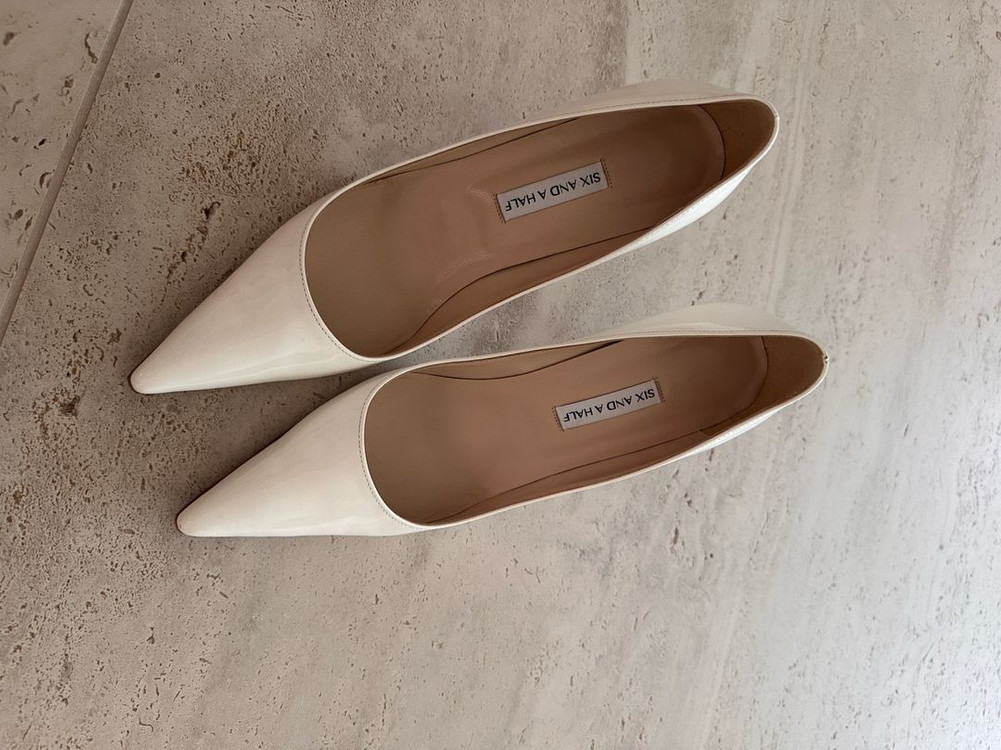 식스앤어하프 레나 화이트 스틸레토 37.5--1