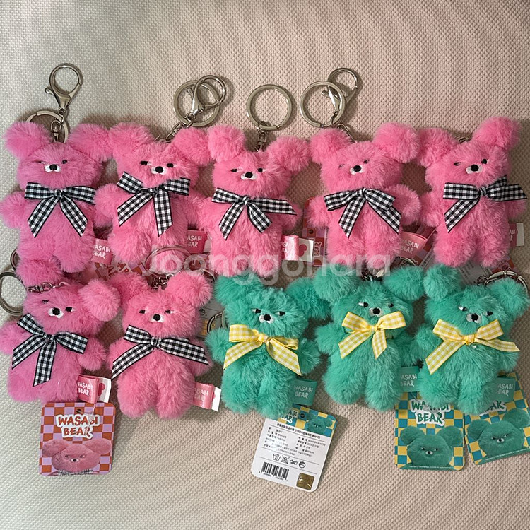 와사비베어, 플러피, 탄양, 케어베어 인형 키링--0