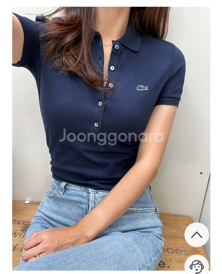 라코스테 슬림핏 반팔 카라티--8