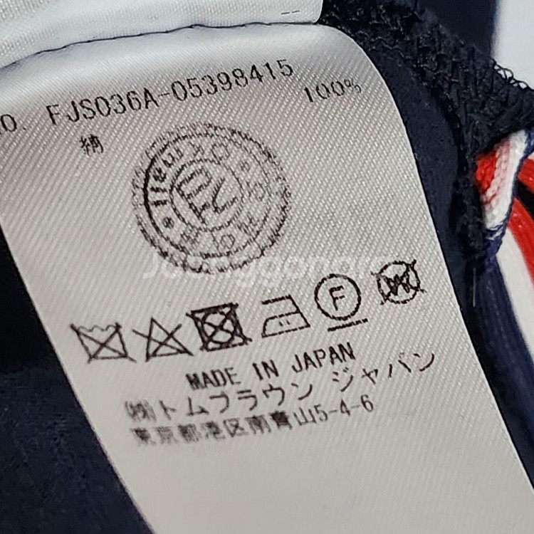 40 톰브라운 네이비 삼선 스티치 여성 반팔티 FJS0--5