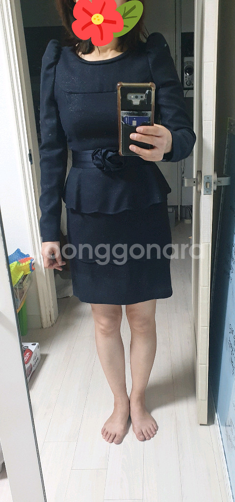 지고트 원피스 55사이즈 네이비--2