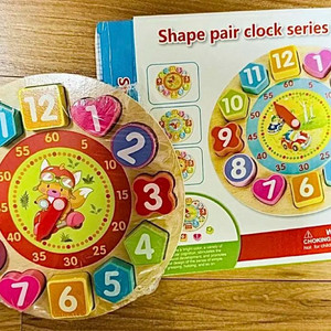 모양 숫자 시계 나무 퍼즐