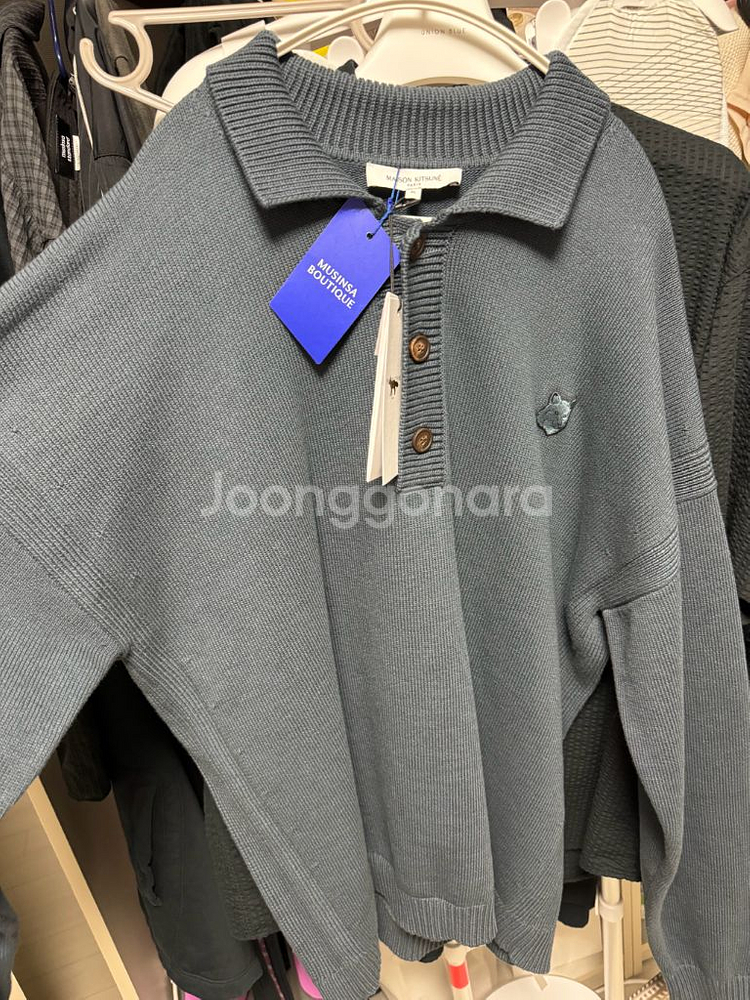 (메종키츠네)볼드 폭스 헤드 패치 컴포트 폴로 셔츠--3