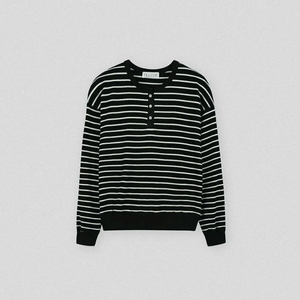 틸아이다이 키 Henry neck stripe tee