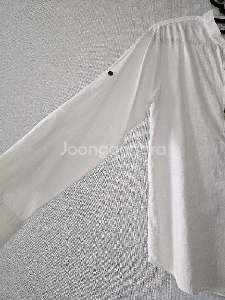 린넨 화이트 헨리넥 셔츠--3