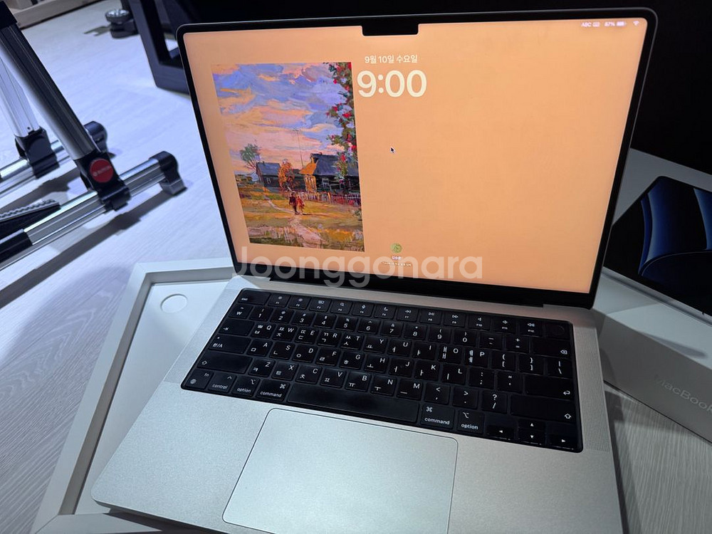 m2pro 맥북 프로 14인치 512G 실버 풀박스--3