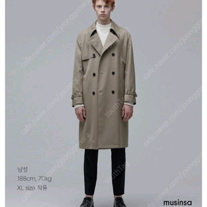 무신사 스탠다드 트렌치 코트 베이지 L 팝니다