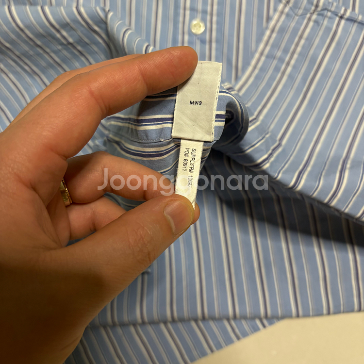 정품 폴로 랄프로렌 블루 스트라이프 반팔 셔츠--7