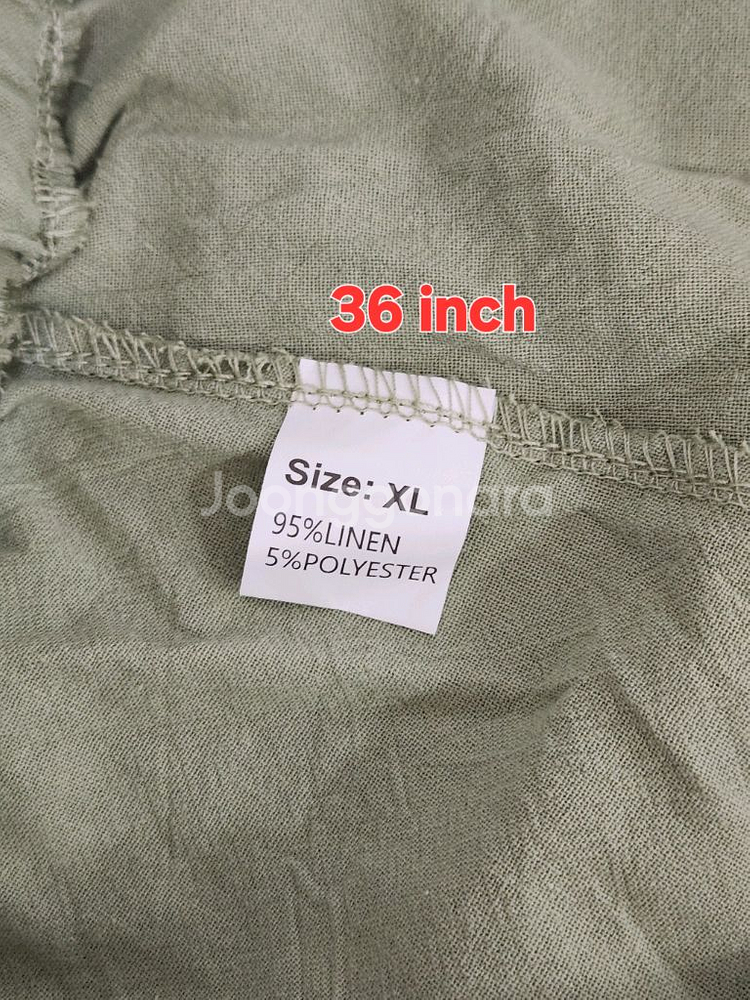 건빵 바지 고무줄 36인치 린넨 원단--5