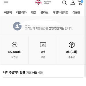 엘지트윈스 LG 어페럴샵 포인트 팝니다