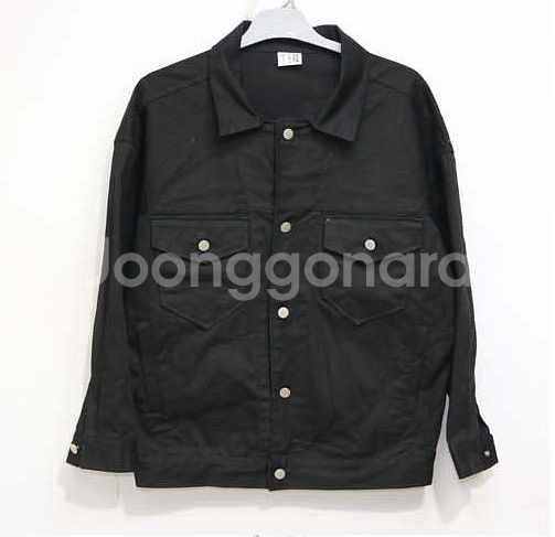 AWESOME APPAREL 데님 블랙 자켓 100--0