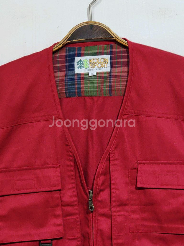 (100) 코오롱스포츠 등산조끼 멀티포켓 노카라 베스트--1