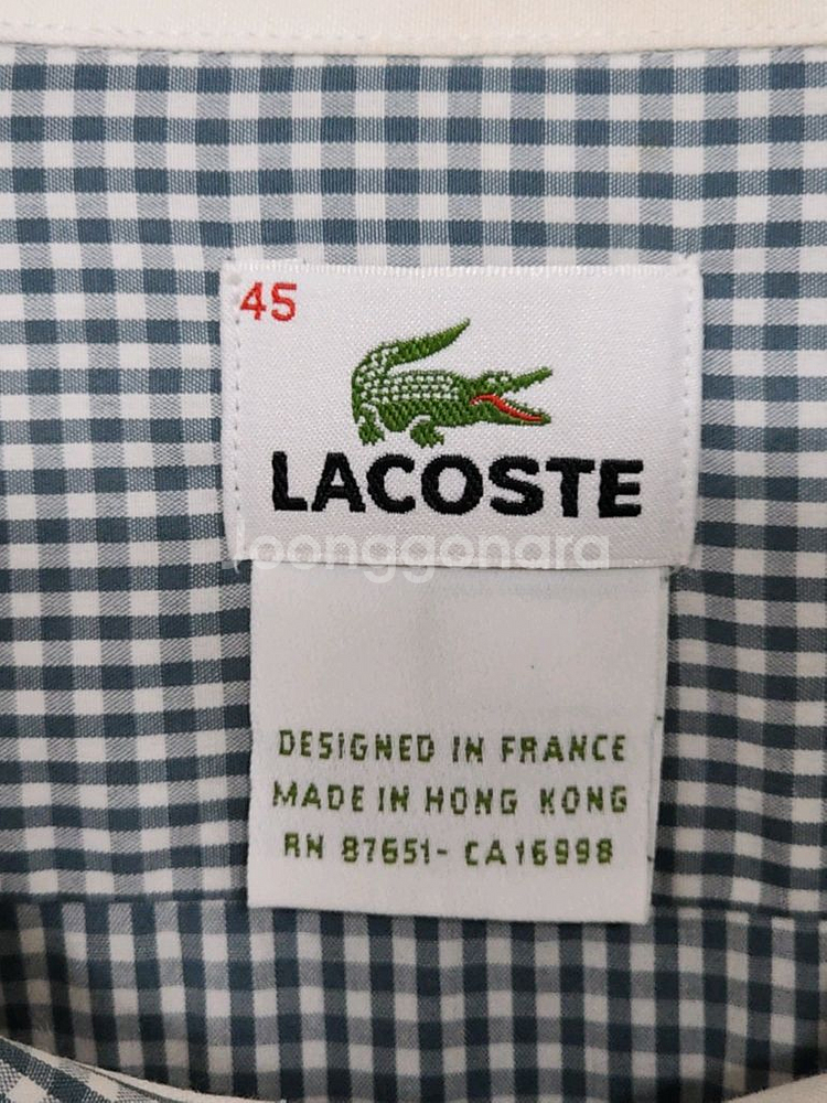 (3XL) 라코스테 체크남방 빅사이즈 셔츠 로고 포켓--2