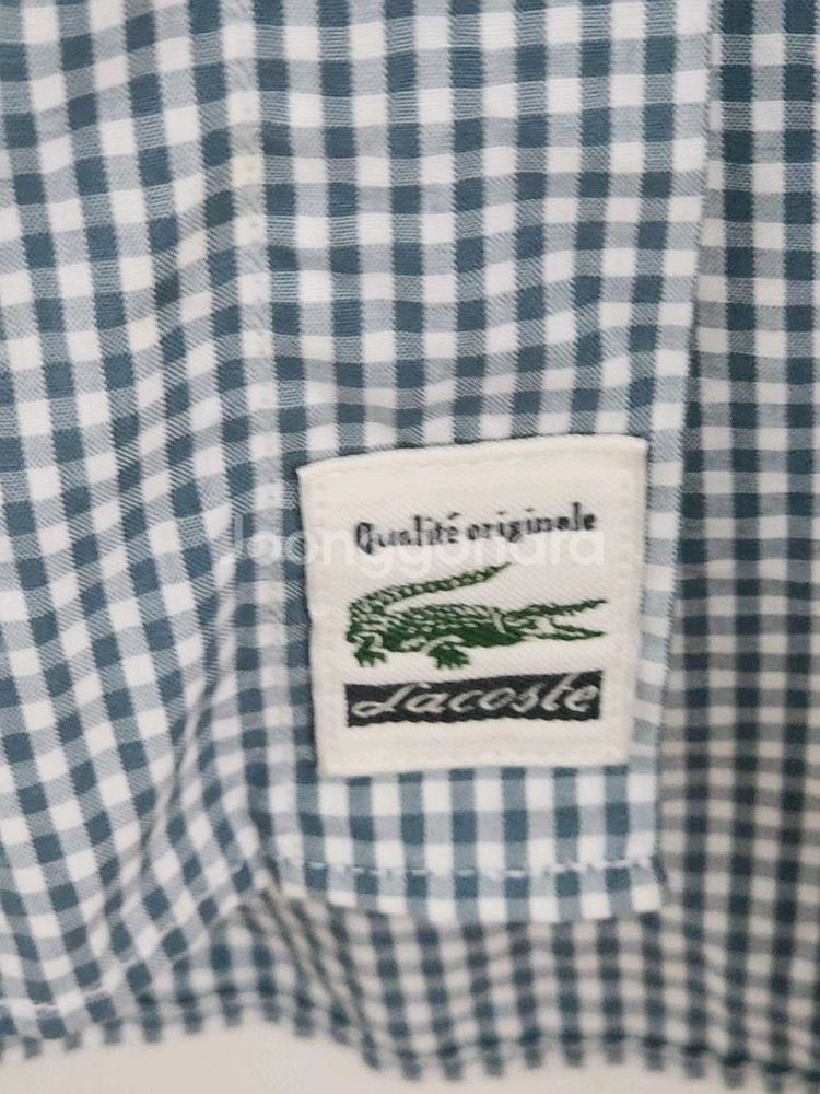 (3XL) 라코스테 체크남방 빅사이즈 셔츠 로고 포켓--4