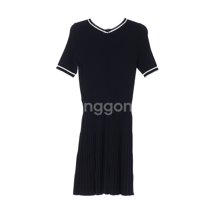 [S]시슬리 트위드 반팔 니트 플리츠 원피스--4