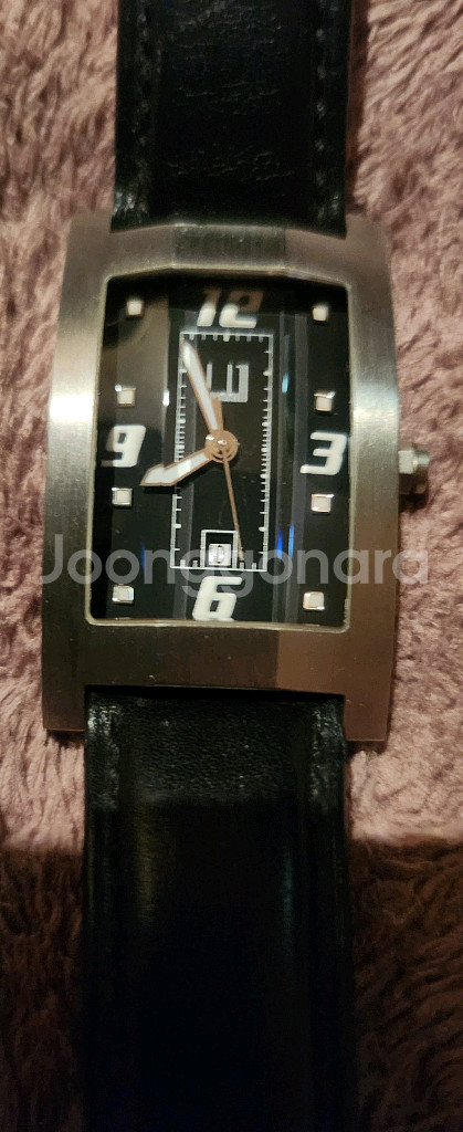 던힐쿼츠 앞면 사파이어 블랙사각 엔틱 남성--0