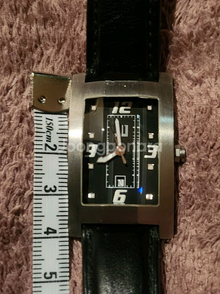 던힐쿼츠 앞면 사파이어 블랙사각 엔틱 남성--5