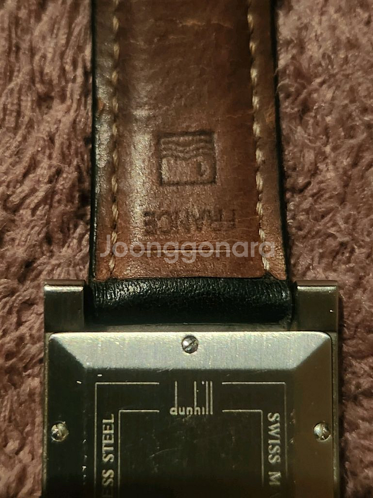 던힐쿼츠 앞면 사파이어 블랙사각 엔틱 남성--7