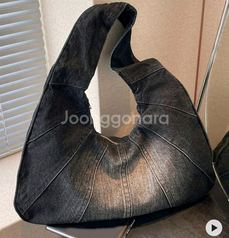 데님 호보백 숄더백--2