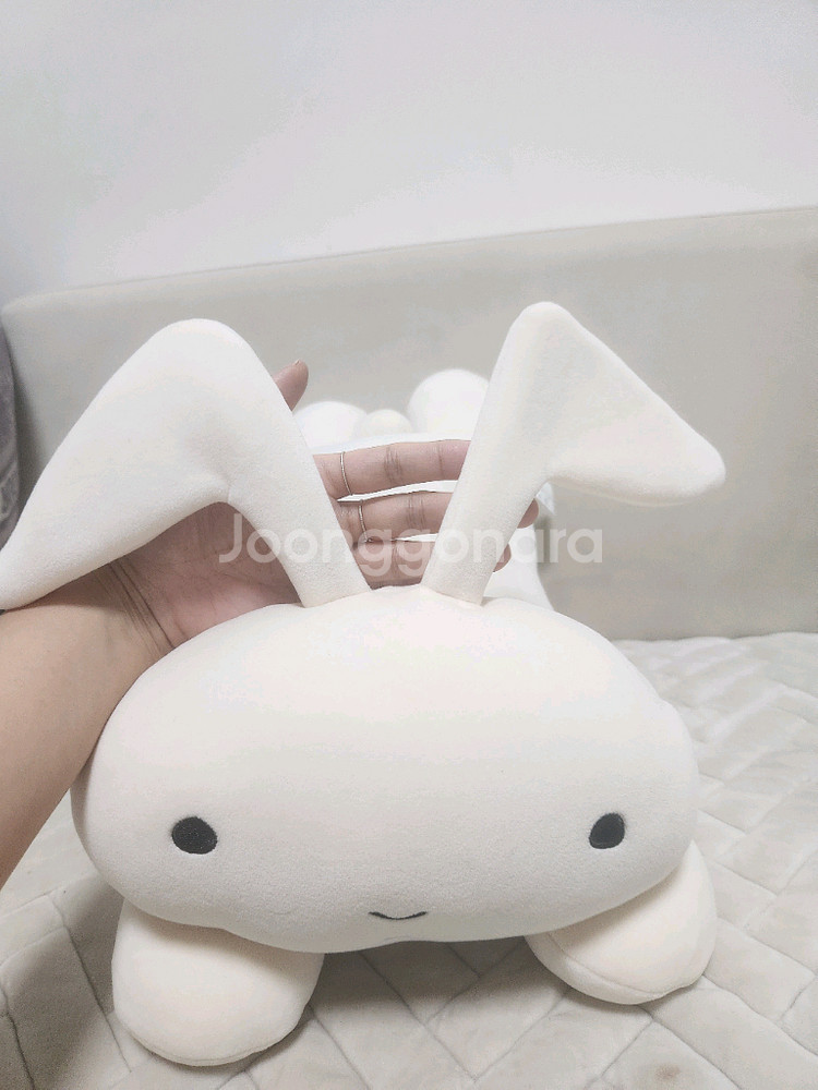 [미사용&새제품] 유리토끼인형 베개 (25x55cm)--7