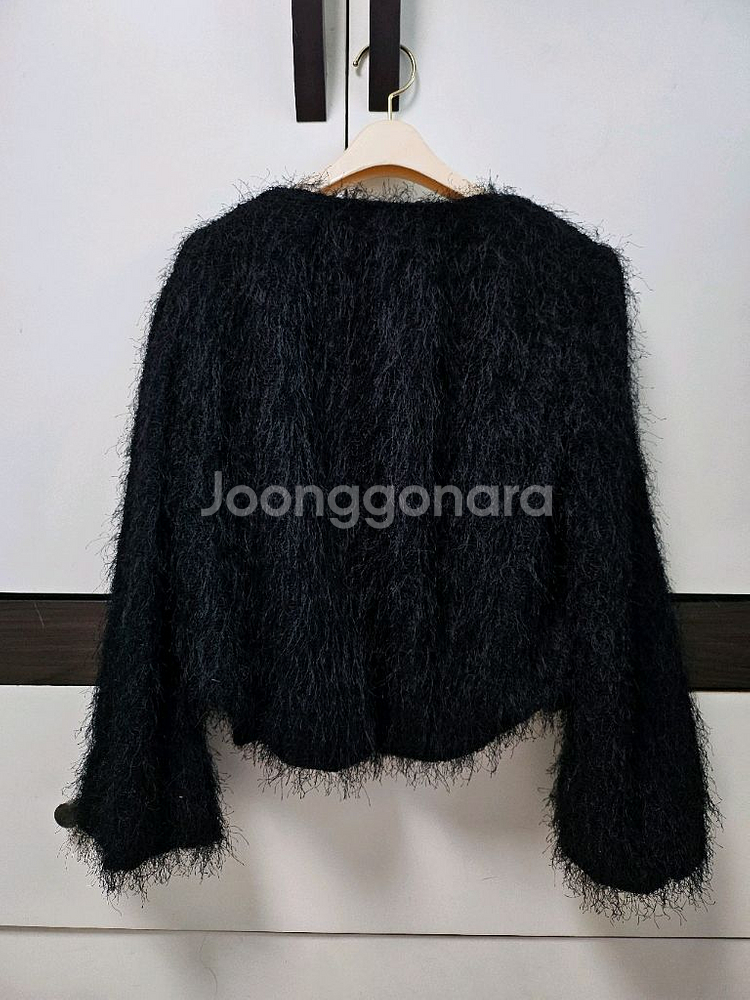 블랙 털 가디건 자켓--1