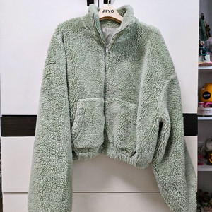 민트 양털 뽀글이 집업 자켓