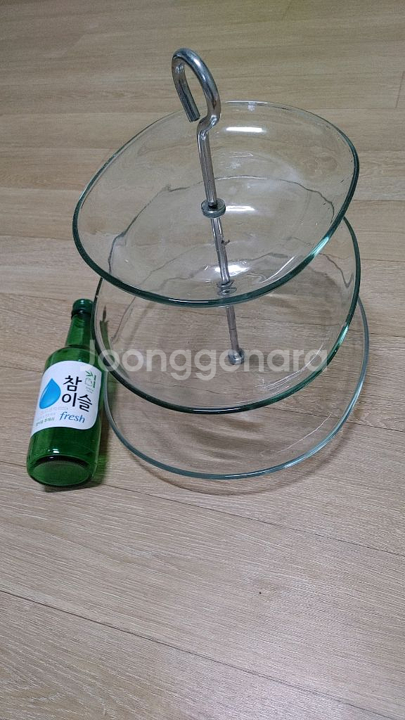 고급스런 3단 유리접시 행거--0