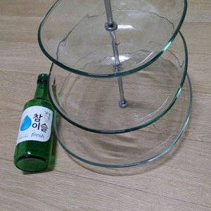 고급스런 3단 유리접시 행거