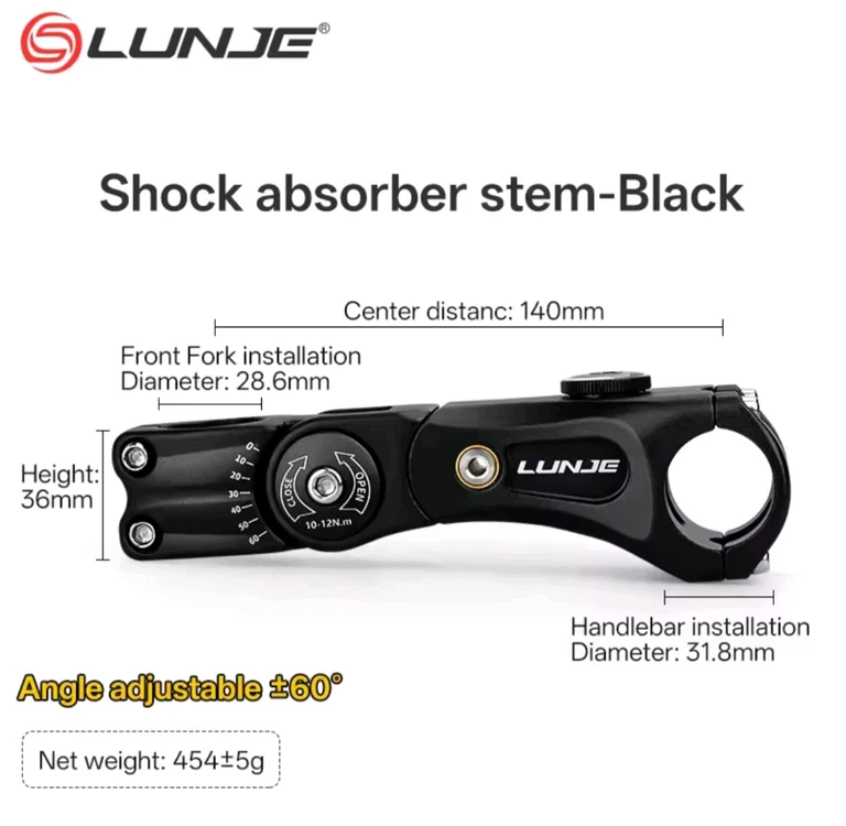 LUNJE 각도 조절 자전거 스템 이미지