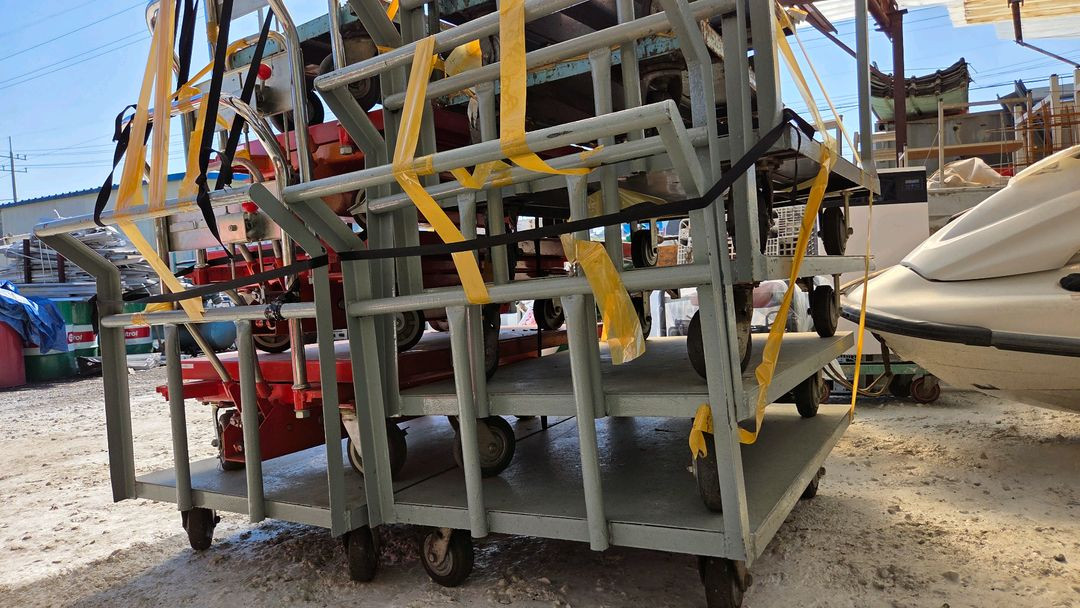 수동 유압식 자동차리프트 대차 수레 적재 이동식 끌차 이미지