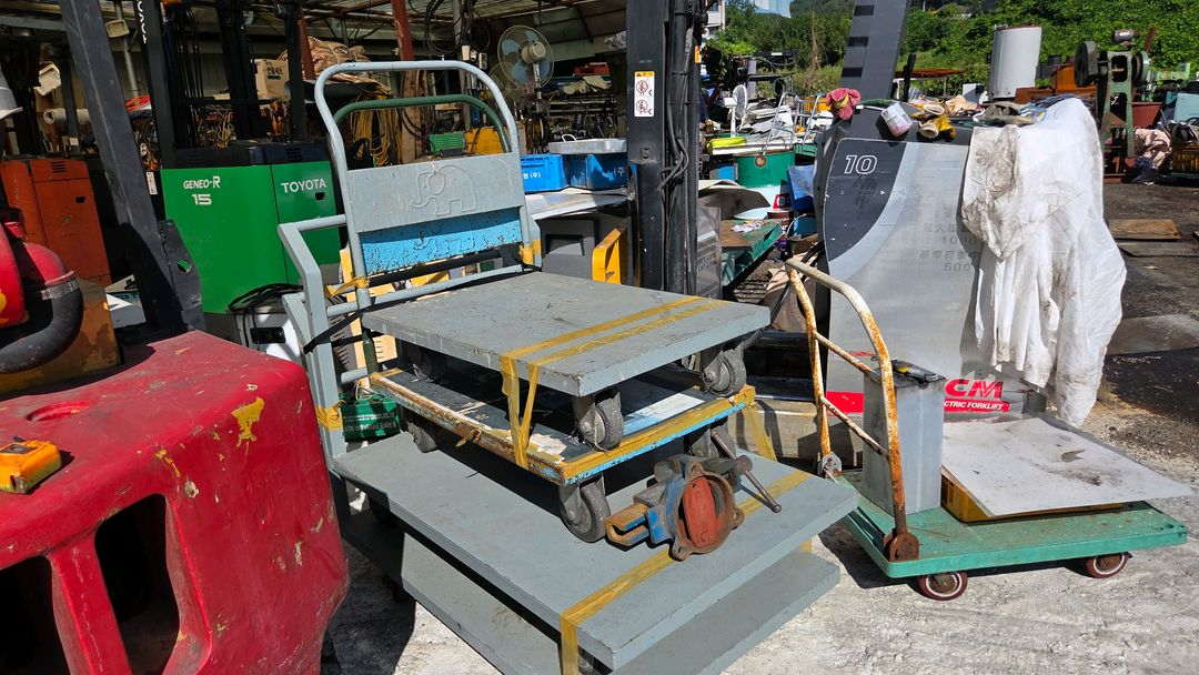 수동 유압식 자동차리프트 대차 수레 적재 이동식 끌차 이미지