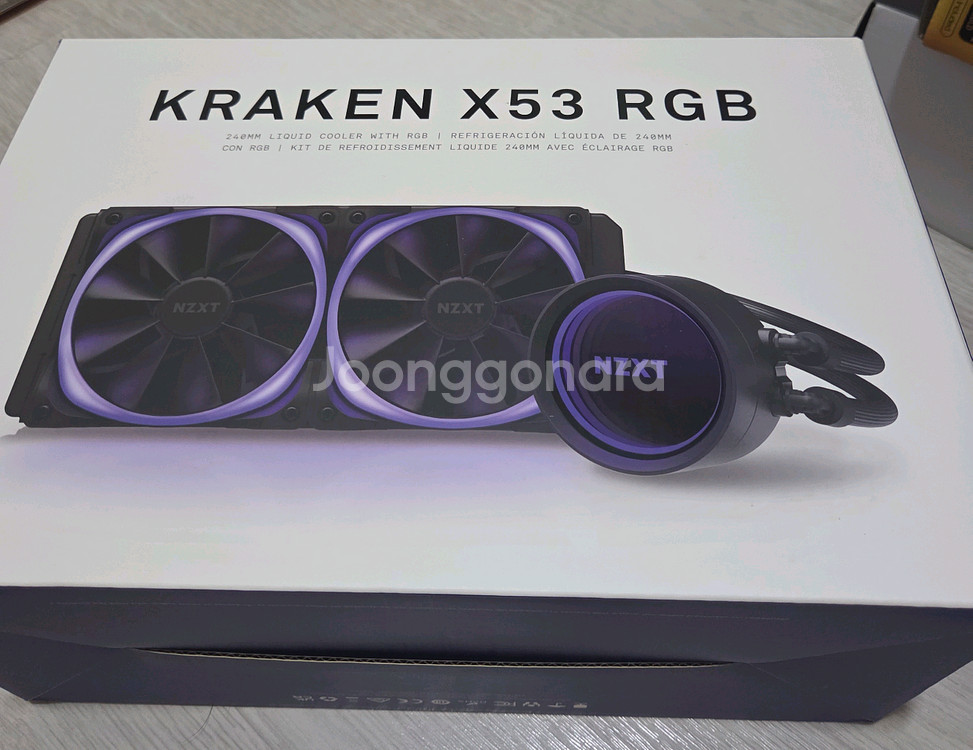 NZXT KRAKEN X53 RGB 화이트 팝니다--0