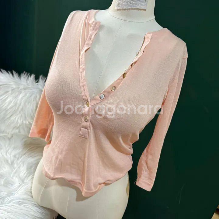 여리 찰떡 반 7부 소매 단작티 섹시티 여리티 프리사이--3