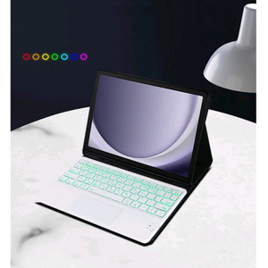 갤럭시탭 A9+LED 터치패드 키보드 케이스다크그린콤비