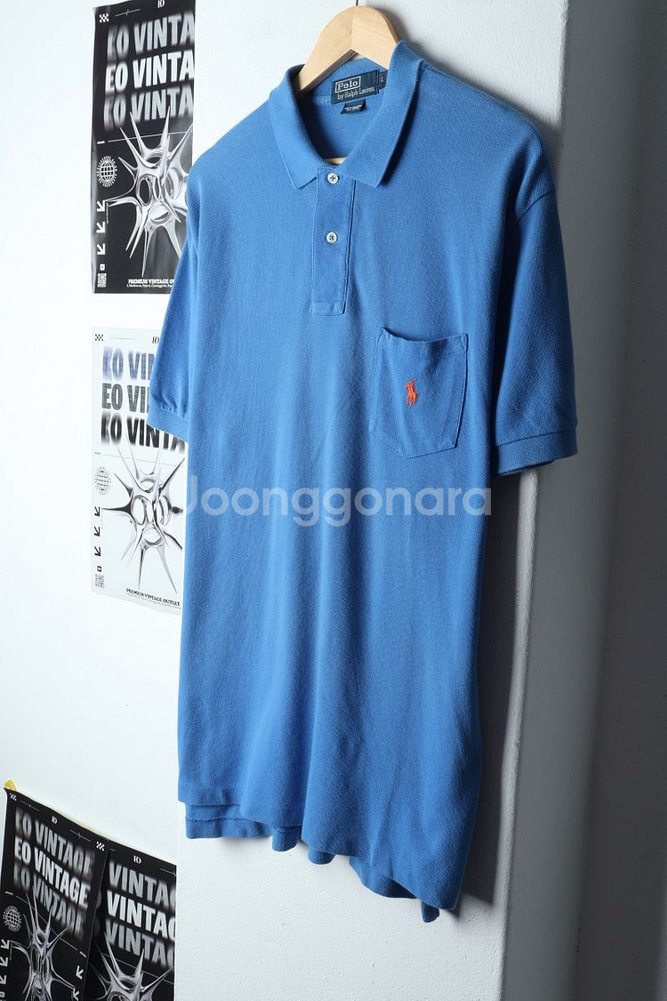 (L-2XL) 폴로 랄프로렌 반팔 카라 티셔츠 블루--0