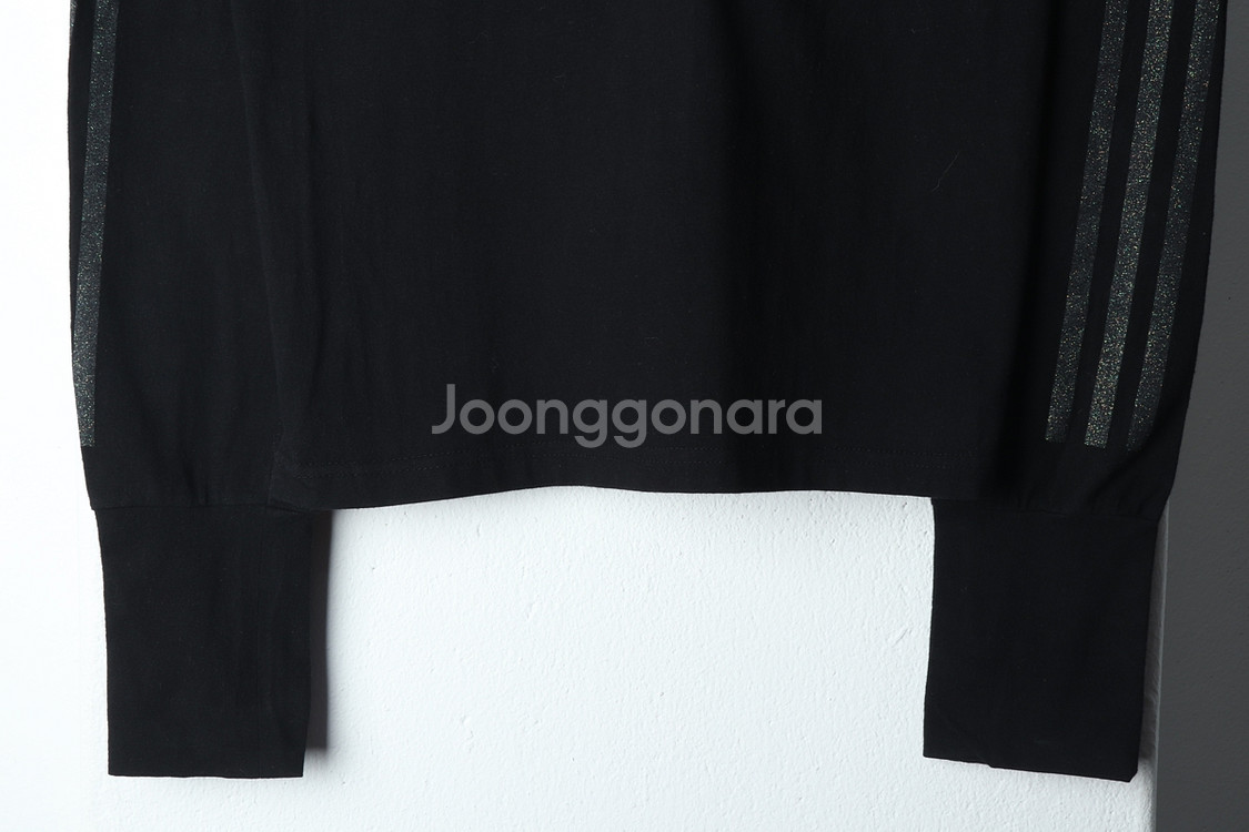 W(L) 아디다스 카라 긴팔티셔츠 블랙 삼선 올드스쿨--3