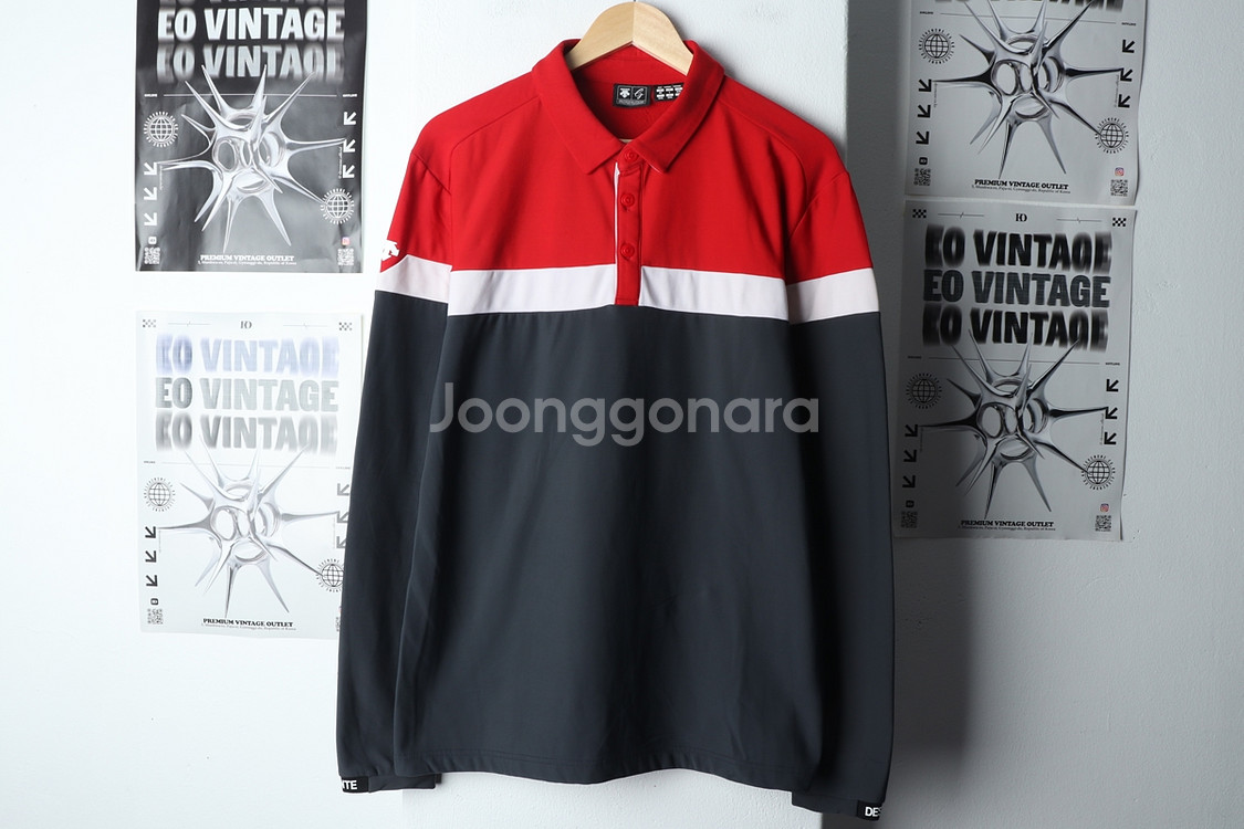 (2XL) 데상트 카라 긴팔티셔츠 빅사이즈 기능성--1
