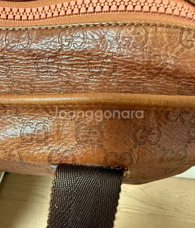 구찌 브라운 크로스 보스턴 토트백--6