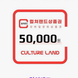 컬쳐랜드 5만원 판매합니다(2장)