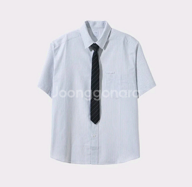 틀영 올데이 스트라이프 하프 셔츠 그레이 L--0
